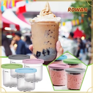 ROWANS 12/4 ชิ้น ไอศกรีม Pints ถ้วยองค์กรขวดรั่วหลักฐานอุปกรณ์ครัวโหลเก็บสําหรับนินจาครีมI สําหรับนินจาสําหรับ