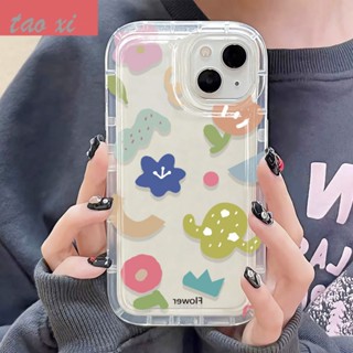 เคสป้องกันโทรศัพท์มือถือ แบบนิ่ม ลายดอกไม้ กันกระแทก สําหรับ Apple Iphone 13 11pro 12 14max xr xs D3KM