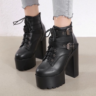 (P40)️🔥Bootส้นสูง15cm l 6นิ้ว Sz.34-39 (ขาว,ดำ)**พรีออเดอร์