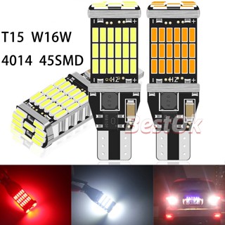 หลอดไฟเบรก Led T15 4014 45SMD 12V สําหรับรถยนต์ 2 ชิ้น