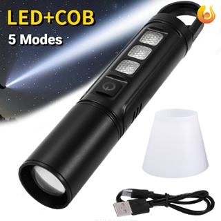 ไฟฉาย LED กันน้ํา ชาร์จ USB แบบพกพา สําหรับตั้งแคมป์ เดินป่า ฉุกเฉิน 1 ชิ้น