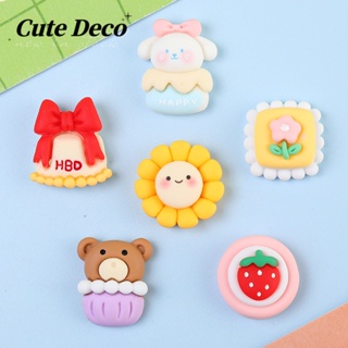 【Cute Deco】กระดุมเรซิ่น รูปถ้วยเค้กน่ารัก DIY สําหรับตกแต่งรองเท้า Crocs