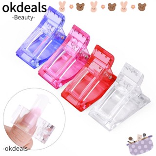 Okdeals คลิปต่อเล็บ พลาสติกใส DIY สําหรับผู้หญิง