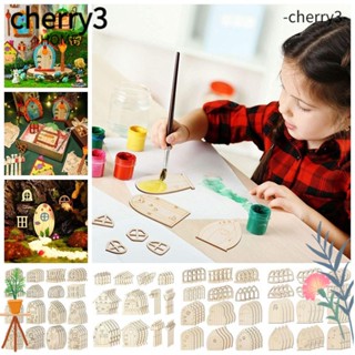 Cherry3 ประตูไม้จิ๋ว สไตล์แฟรี่ สร้างสรรค์ สําหรับตกแต่งบ้าน 48 64 ชิ้น