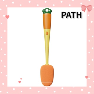 Path แปรงทําความสะอาดขวดน้ํา รูปแครอท 3-in-1 ด้ามจับยาว สีส้ม สร้างสรรค์ สําหรับห้องครัว