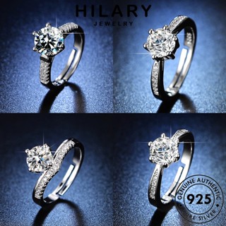 HILARY JEWELRY แฟชั่น แหวน เครื่องประดับ เรียบง่าย แท้ เกาหลี เครื่องประดับ ผู้หญิง 925 เงิน มอยส์ซาไนท์ไดมอนด์ ต้นฉบับ Silver M071