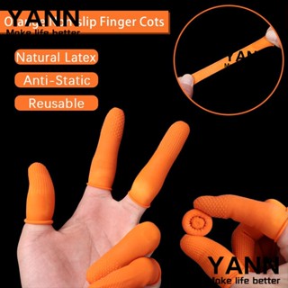 YANN1 ถุงมือป้องกันนิ้วมือ กันลื่น สีส้ม สําหรับทําเล็บ จํานวน 100 ชิ้น