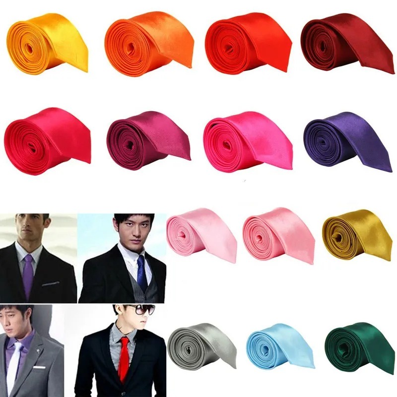 เนคไท ผ้าโพลีเอสเตอร์ สีพื้น กว้าง 5 ซม. สีฟ้า สีทอง สําหรับผู้ชาย