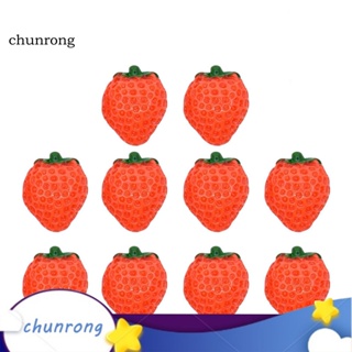 Chunrong สตรอเบอร์รี่เรซิ่น ขนาดเล็ก สําหรับตกแต่งบ้านตุ๊กตา 10 ชิ้น