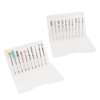 Living Shop 10 ชิ้นเล็บเจาะบิตชุดบ้านแบบพกพา Emery Cuticle Remover Bits สำหรับผู้เริ่มต้นศิลปินเล็บ