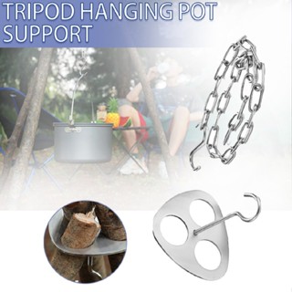 Outdoor BBQ Camping Tripod Portable Cooking Campfire Pot Holder Hook Picnic