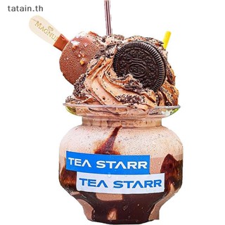 Tatain ขวดโหลเก็บเครื่องดื่ม PET ชานม แบบพกพา 500 มล.