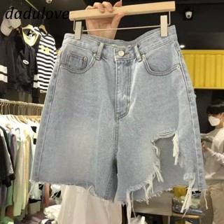 DaDulove💕 New American Ins Retro Ripped Denim Shorts Niche High Waist Wide Leg Pants Large Size Hot Pants