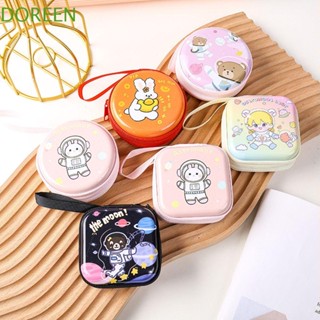 Doreen กระเป๋าใส่เหรียญ หูฟัง สายเคเบิ้ล USB ทรงสี่เหลี่ยม ลายการ์ตูนหมี กระต่าย ของขวัญ สําหรับนักเรียนหญิง