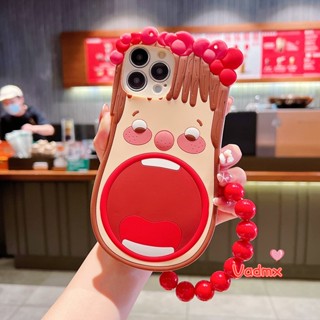 เคสโทรศัพท์มือถือ ลายเด็กผู้หญิงปากใหญ่ สําหรับ Reno 10 Pro Pro+ 8 Pro Plus 5G 8T 4G 8 7 4G Pro 8 7 Lite 8Z 7Z 6 5 5G 9 Pro+ 6 4G 5 Pro 4 Pro 4G 5G Find X6 X5 เคสด้านหลัง + สร้อยข้อมือ เคสนิ่ม สําหรับเด็กผู้หญิง