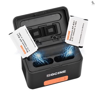 {self} ZGCINE PS-BX1 Portable Camera Battery Fast Charging Case 5200mAh Wireless Dual Battery Charger with Type-C Port 2pcs 1450mAh 5.4Wh Batteries Replacement for  NP-BX1 Batt