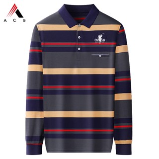 เสื้อเชิ้ตแขนยาว คอปกโปโล ผ้าฝ้ายแท้ พรีเมี่ยม สําหรับผู้ชาย