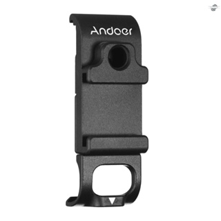 {fly} Andoer G9-6 Multi-functional Action Camera Battery Cover Removeable Metal Battery Door with Cold Shoe Mount 1/4 Inch Screw Hole Vlog Accessory Replacement for   9 10