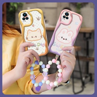 originality Liquid silicone Phone Case For VIVO V21E 4G/Y73 2021 flower luxurious interest Love bracelet Anti drop airbag