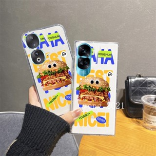 ขายดี เคสโทรศัพท์มือถือแบบนิ่ม TPU กันกระแทก ลายแฮมเบอร์เกอร์ฟรายส์ แฟชั่น สําหรับ Honor90 Honor 70 90 Lite 5G 2023 Honor 90 Lite