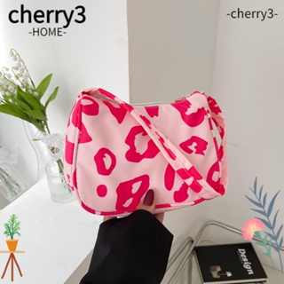 Cherry3 กระเป๋าถือ กระเป๋าสะพายไหล่ ผ้าไนล่อน พิมพ์ลายเสือดาว ความจุสูง แฟชั่นสําหรับสตรี