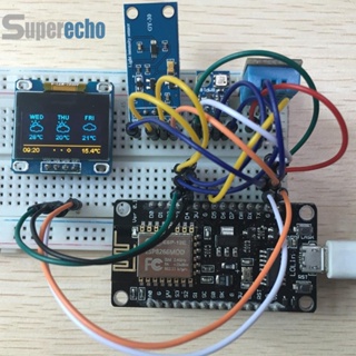 Esp8266 ชุดเครื่องวัดอุณหภูมิ ความชื้น หน้าจอ LCD [superecho.th]