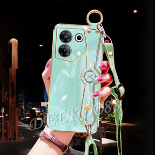 เคสโทรศัพท์มือถือ แบบนิ่ม พร้อมสายคล้องคอ ขอบตรง สําหรับ Camon20Pro Tecno Camon 20 Pro Premier Spark Go 2023 10C 10 Pro POVA 4 4G 5G