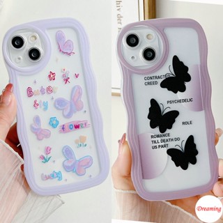 เคสโทรศัพท์มือถือ ทรงวงรี ลายผีเสื้อ สีดํา และสี สําหรับ VIVO V27E V25E V23E V21E V20 V17 V15 V9 Youth V5S S1 Pro