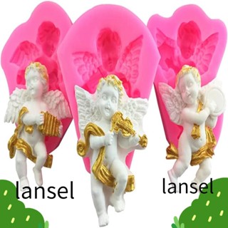 Lansel แม่พิมพ์ซิลิโคน รูปนางฟ้า ขนาดเล็ก สีชมพู สําหรับตกแต่งเค้ก บิสกิต ฟองดองท์ ฟองดองท์ 3 ชิ้น