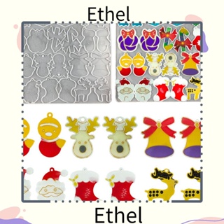 Ethel1 แม่พิมพ์ซิลิโคนเรซิ่น อีพ็อกซี่ UV รูปซานตาคลอส แฮนด์เมด สําหรับทําเครื่องประดับ ต่างหู กล่องของขวัญ