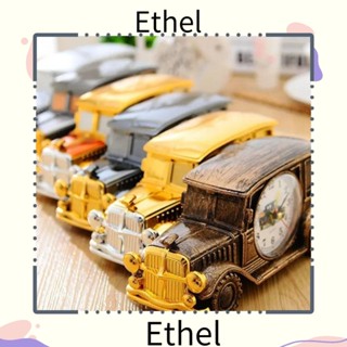 Ethel1 นาฬิกาปลุกดิจิทัล อิเล็กทรอนิกส์ พลาสติก รูปรถยนต์ สไตล์วินเทจ คลาสสิก สําหรับตกแต่งบ้าน