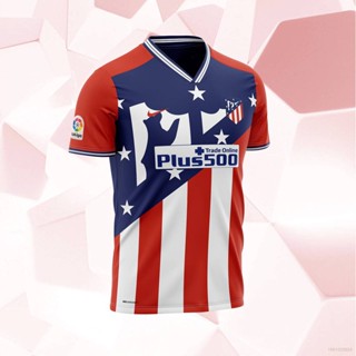 เสื้อกีฬาแขนสั้น ลายทีมฟุตบอล Atletico de Madrid Jersey พลัสไซซ์ สําหรับผู้ชาย และผู้หญิง