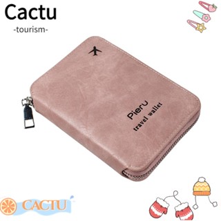 Cactu กระเป๋าใส่หนังสือเดินทาง มีซิป อเนกประสงค์ กันขโมย สําหรับผู้หญิง