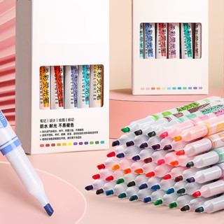 ปากกามาร์กเกอร์เรืองแสง สีมาการอง 12 สี สําหรับวาดภาพ