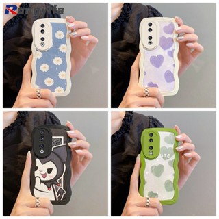 เคสโทรศัพท์มือถือ TPU นิ่ม ปิดด้านหลัง ลายการ์ตูนชินจัง ภาพวาดสีน้ํามัน รูปหัวใจ และดอกเดซี่น่ารัก สําหรับ Honor 90 Lite 90 Pro 80 Pro 80 SE 70 Pro 5G