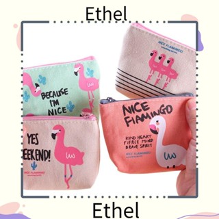 Ethel1 กระเป๋าสตางค์ กระเป๋าใส่เหรียญ มีซิป เรียบง่าย