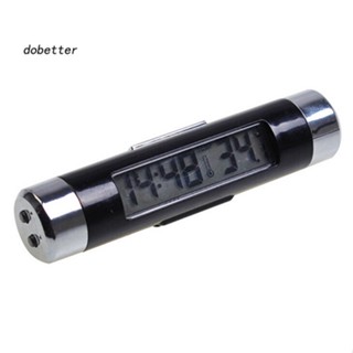 &lt;Dobetter&gt; นาฬิกาดิจิทัล เทอร์โมมิเตอร์ หน้าจอ LCD แบบคลิปหนีบ มีไฟแบ็คไลท์ สําหรับรถยนต์