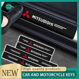 สติกเกอร์คาร์บอนไฟเบอร์ สําหรับติดขอบประตูรถยนต์ Mitsubishi จํานวน 4 ชิ้น