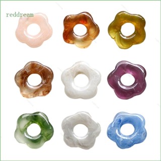 Redd จี้พวงกุญแจเรซิ่น รูปกลีบดอกไม้ห้ากลีบ ใช้ง่าย DIY สีแดง สําหรับทําเครื่องประดับ ต่างหู