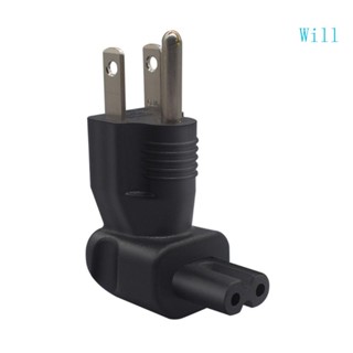 Will อะแดปเตอร์แปลงไฟ US NEMA 5-15P ตัวผู้ เป็น IEC C7 ตัวเมีย USA American 3 Prong Receptacle เป็น C7