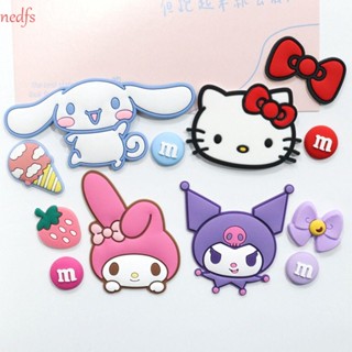 Nedfs พวงกุญแจ จี้ตุ๊กตา Kuromi Cinnamoroll 3D DIY สําหรับตกแต่งเครื่องประดับ กิ๊บติดผม ของขวัญ 5 ชิ้น