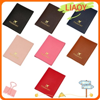 Liaoy กระเป๋าสตางค์ หนัง Pu น้ําหนักเบา ใส่หนังสือเดินทางได้ สีพื้น แฟชั่นสําหรับผู้ชาย