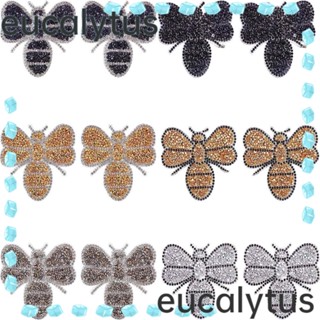 Eucalytus1 แผ่นคริสตัลเรซิ่น รูปผึ้งน่ารัก ขนาด 3.15x2.68x0.08 นิ้ว 68x80x2 มม. สําหรับตกแต่งเสื้อแจ็กเก็ต 12 ชิ้น