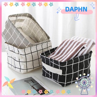 Daphs ตะกร้าผ้าฝ้าย ทรงสี่เหลี่ยมผืนผ้า สําหรับใส่ของใช้ในบ้าน ห้องน้ํา