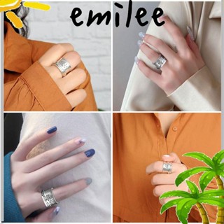 Emilee แหวนเงิน รูปดอกแดนดิไลอ้อน แกะสลักความวิตกกังวล บรรเทาความเครียด แบบสร้างสรรค์