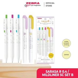 Zebra Sarasa R 0.4 มม. Mildliner Set B - สีน่ารัก สําหรับบันทึกและภาพประกอบ