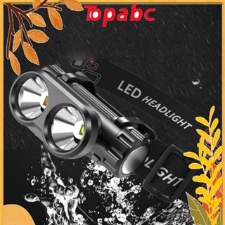 TOP ไฟฉาย LED กันน้ํา แบบพกพา สีเหลือง สีขาว สําหรับตั้งแคมป์ เดินป่า ขี่จักรยาน