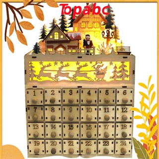 Top ปฏิทินนับถอยหลัง แบบไม้ พร้อมไฟ LED สําหรับคริสต์มาส