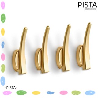 PISTA ตะขอแขวนเสื้อโค้ท ผ้าขนหนู โลหะผสมสังกะสี สีทอง พร้อมสกรู สําหรับโรงรถ 4 แพ็ค