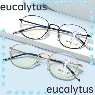 Eucalytus1 แว่นตาอ่านหนังสือ ทรงกลม ป้องกันแสงสีฟ้า ป้องกันแสงสีฟ้า เบาพิเศษ สําหรับออฟฟิศ